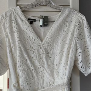 Talbot white eyelet dress